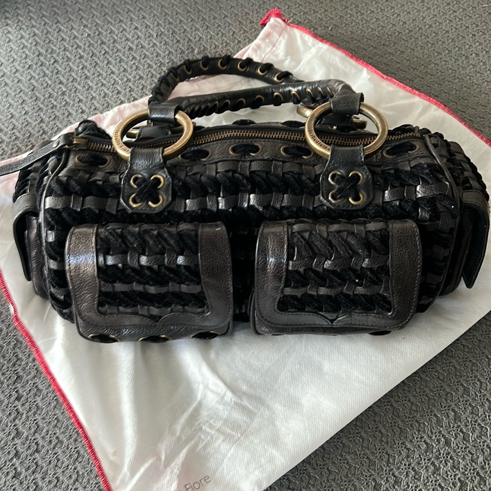 Isabella Fiore woven leather handbag